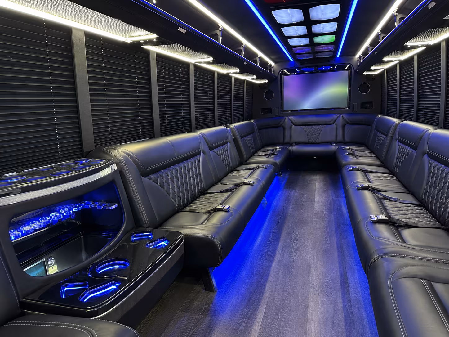 beavercreek 20 passenger party bus inside