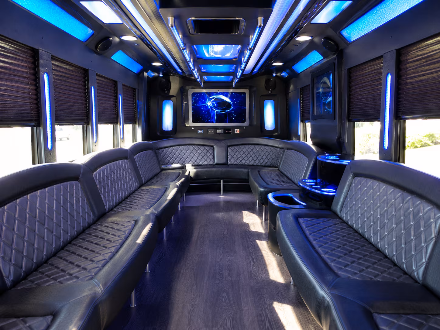 beavercreek 28 passenger party bus inside
