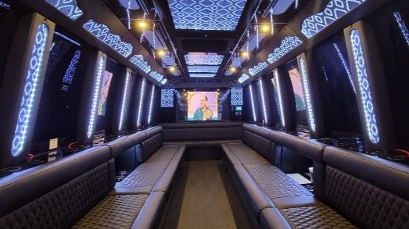 party bus rental interior columbus